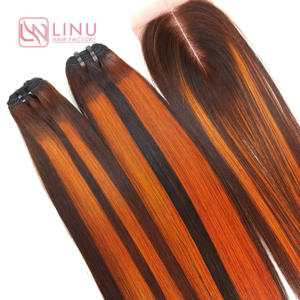 Color único, hueso de menta recto, 8 pulgadas a 30 pulgadas, cabello crudo vietnamita, cabello de trama Genius, cabello de doble dibujado, venta al por mayor, cabello LINU - Product Image 1