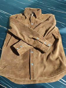 Camisas de Cuero Genuino de Invierno de Primera Calidad al por Mayor, Camisas de Cuero de Gamuza Transpirables para Mujer, Ropa de Calle, Camisas de Manga Larga - Product Image 2