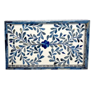 Bandeja de servicio con incrustaciones de hueso elegante hecha a mano, Plato decorativo para mesa de centro, cocina disponible a precios mayoristas - Product Image 4