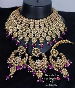 2024 dernière conception femmes haute qualité plaqué or perle collier ras du cou ensemble pour les femmes - Product Image 3