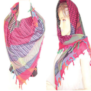 Bufanda de Keffiyeh tejida Shemagh para hombre original Pañuelo de punto multicolor para el verano inspirado en la Palestina árabe Arafat Hatta - Product Image 3