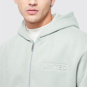 Sweat à capuche surdimensionné pour homme, automne, en polaire épaisse gaufrée, motif 3D en relief, écologique, personnalisation de la marque disponible, marque privée - Product Image 3