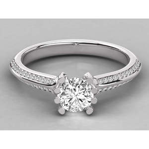 Bague solitaire en or 10 carats pour femmes, diamant cultivé en laboratoire - Product Image 2