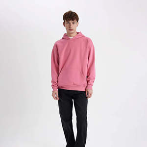 Sweat à capuche décontracté surdimensionné pour homme, mode d'hiver, thermique avec logo brodé, en molleton français, impression sérigraphique, 100% coton - Product Image 2