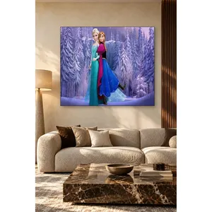 ภาพพิมพ์บนผ้าใบฟิดา ป่าฤดูหนาวสีม่วง เอลซ่าและแอนนา - Product Image 5