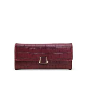 Portefeuille décontracté en cuir véritable marron P70857 Style d'affaires antivol Caractéristique pli ouvert Logo Polyester peau de vache Chaînes métalliques - Product Image 2