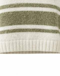 Pull à col en V pour femme à rayures vertes personnalisé, tricot doux, manches longues, décontracté, tendance, pull pour la vente en gros - Product Image 5