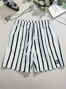 Pantalones cortos de verano para entrenamiento, holgados, de punto negro liso, para correr, baloncesto, gimnasio, entrenamiento, pantalones cortos deportivos, cintura elástica grande - Product Image 5