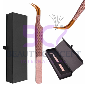 Pince à épiler durable et antistatique pour extension de cils incurvés Pince à épiler facile à saisir pour artistes en acier inoxydable Pince à épiler greffée pour salon Pointe de volume - Product Image 6