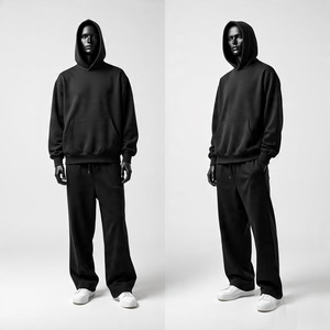 Survêtements entièrement personnalisables, nouveau design, 100% coton, molleton ample, tendance, marque, ensemble sweat-shirt et pantalon pour homme, taille surdimensionnée, prix d'usine - Product Image 2