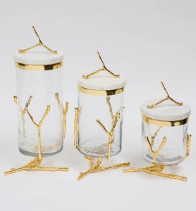 Frasco de vidrio metálico de calidad de exportación que ahorra espacio para almacenamiento organizado disponible a un precio asequible desde la India - Product Image 1
