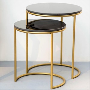 Support de table basse en métal de forme moderne de haute qualité nouveau design de meubles de salon du fabricant indien - Product Image 3