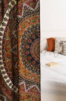 Nouveau Style ethnique tenture murale à la main marron rideau indien reine coton Mandala chambre porte diviseur rideaux ensemble décor à la maison