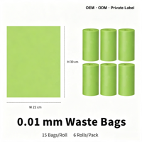 Ensemble de porte-sacs à déjections canines en silicone souple, imperméable et lavable, avec sacs à déjections, en forme de mangue, OEM ODM, étiquette privée