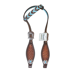 Top Trending Western Tack Set Herramientas geométricas Twisted Turquoise Leather Trenzado Western Bridle & Breastplate Horse Tack Set - Product Image 3