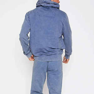 Nouvelle Arrivée Sweat à Capuche Hiver Homme Effet Délavé 100% Coton Tissu Haute Qualité Personnalisé Molleton Tricoté Uni - Product Image 5