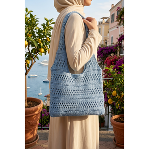 Bolso de Punto Azul Bebé para Playa y Uso Diario, Accesorio de Ropa para Todas las Estaciones - Product Image 1