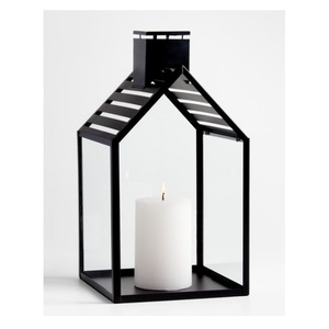 Hot Selling Handmade Iron <b>Lantern</b> <b>Candle</b> Holder Tapered Modern Art Unique with Patterned Glass Panels <b>for</b> Weddings & Christmas - Product Image 1