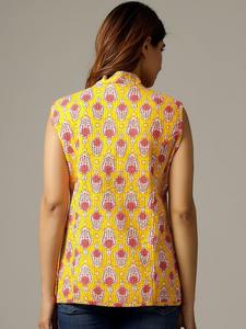 Nueva Colección Chaqueta Acolchada Reversible Unisex de Algodón con Estampado Floral en Bloques, Chaleco de Media Manga para Otoño e Invierno, Ropa de Fiesta - Product Image 4