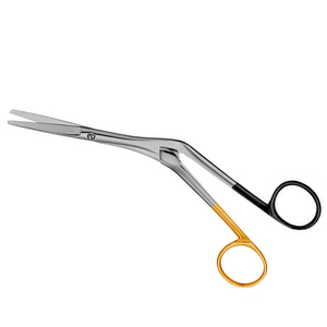 Ciseaux nasaux Supercut Plus TC Knight, ciseaux angulaires pour rhinoplastie, acier inoxydable, réutilisables, manche noir doré, instruments de chirurgie plastique - Product Image 1