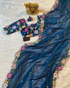 Sari de créateur indien le plus exporté Dernières exclusives Royal Saree Fancy Blouse Premium Quality Bridal Ethnic Party Wear Women - Product Image 3