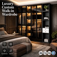 Joysource - Sistema de Armario Modular de Lujo Personalizado, Armario de Madera de Alta Gama con Iluminación LED