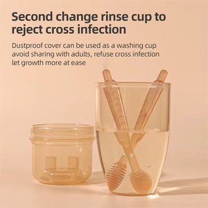 Juego de cepillos de dientes con revestimiento de lengua para bebé recién <span class=keywords><strong>nacido</strong></span>, limpiador bucal, cepillo de dientes de silicona, cepillo de dientes de silicona para niños - Product Image 4