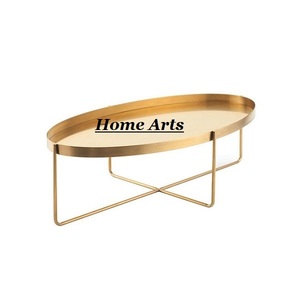 Plateau de service alimentaire en fer au design moderne avec poignées dorées, qualité supérieure, vaisselle de luxe, plateau de service alimentaire en gros - Product Image 3