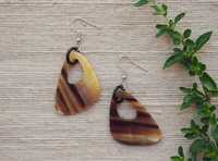 Bijoux en corne de buffle faits à la main de nouveau style vintage, grandes boucles d'oreilles créoles ethniques tribales, boucles d'oreilles créoles à la mode