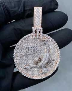 Iced Out Custom Animal Design VVS Moissanite Diamond 925 Sterling Silver Medallion Hip Hop Statement <b>Pendant</b> For Unisex wear - Product Image 4