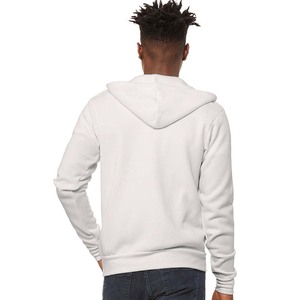 Vente en gros 100% coton sweats à capuche surdimensionnés brodés col rond en relief Logo personnalisé fermeture éclair solide teint uni pour l'hiver gris - Product Image 3