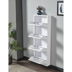 ALVEON 4-Layer Modern Shoe <b>Cabinet</b> Stainless Steel Textured PEI Surface Wall Mount 14-19 Pair Capacity Home Furniture <b>Outdoor</b> - Product Image 5