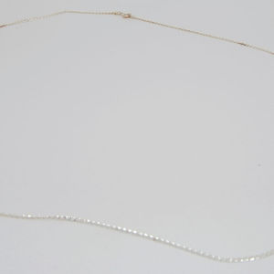 สร้อยคอโซ่แบนสีเงิน925แวววาวโซ่แฟชั่นสำหรับผู้หญิง - Product Image 3