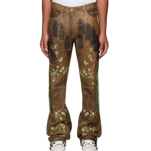 Pantalon en cuir pour hommes fabriqué en usine bon marché de haute qualité matériau durable pantalon en cuir pour hommes chaud d'hiver taille personnalisée - Product Image 4