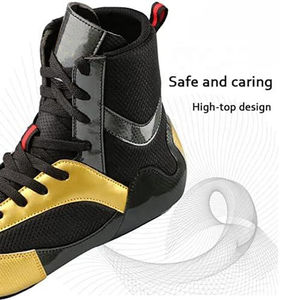 Botas de Boxeo de Caña Alta, Material Sintético Resistente, Suela Acolchada, Cierre con Cordones, Diseño Transpirable y Ligero, Agarre para Todo Clima - Product Image 6