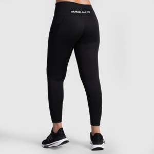 Leggings Deportivos Casuales Negros de Cintura Alta, Tejido Sin Costuras, Spandex, Nailon, Látex, para Fitness y Yoga, Talla XL, Transpirables, con Logotipo Estampado - Product Image 3