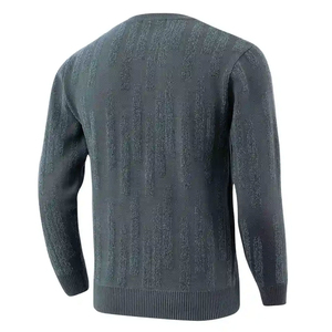 Classique tricoté hommes pull pull doux laine mélangée slim fit chaud à manches longues mode décontracté hiver pull - Product Image 2