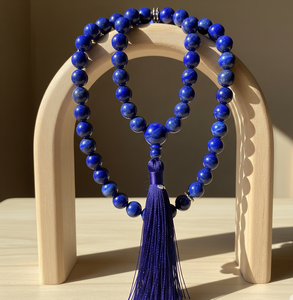 Collar de cuentas Mala 108 hecho a mano, 6mm, lapislázuli suave, piedra preciosa de Lava, pulido Natural, regalo religioso de moda, oración - Product Image 3