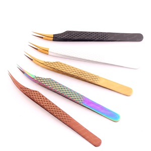 Personalized Stainless Steel Eyelash Extension Tweezers with Pointed Tip and Customized Packaging - Product Image 5
