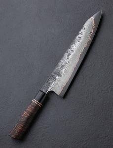 Cuchillo de chef de acero inoxidable de alta calidad que se come en la hoja con mango de madera Idea de regalo de aniversario. - Product Image 3