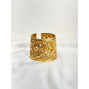 Bracelet manchette en argent sterling 925 poli or, style mode - Product Image 5