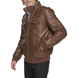 Chaqueta de Cuero Genuino Original al por Mayor para Hombre, Chaqueta de Cuero Clásica de Piel de Oveja, Chaqueta de Motociclista Impermeable para Hombre - Product Image 3