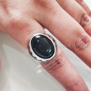 Anillo de Plata de Ley 925 para Hombre, con Piedra de Ónix Negro Natural, Piedra de Nacimiento de Diciembre, Todas las Tallas, Joyería Pesada para Fiestas, Venta al por Mayor - Product Image 5