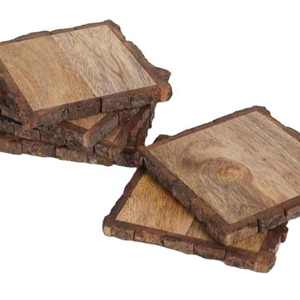 Sous-verre rond en bois de hêtre noyer noir poli avec porte-boîte décoratif Style bambou cadeau maison pour boissons pierre, sous-verres - Product Image 6