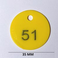 Pièce de jeton de numéro en plastique avec impression de 1 à 100 et trou et jeton de docteur en acier pour les magasins