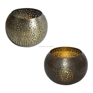 การออกแบบที่กำหนดเองเทียนแก้บนที่มีรูปแบบเงาจบชาแสงและเชิงเทียนตกแต่งบ้านอาหารค่ำและการออกแบบงานแต่งงาน - Product Image 2