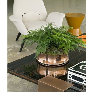 Maceta Redonda de Latón Dorado de Alta Calidad y Estilo Nuevo, Decoración para el Hogar, Florero de Mesa, Maceteros - Product Image 2