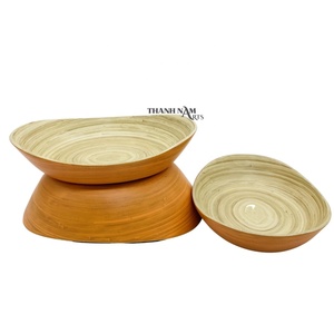 2023 tazón de sopa de bambú Natural 100% ecológico de alta calidad naranja Tropical desechable para uso en fiestas hecho comercial de Vietnam - Product Image 1