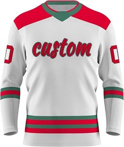 Uniforme de Hockey sobre Hielo para Adultos de Talla Grande, Diseño de Logotipo Personalizable, Transpirable, 100% Poliéster, Estilo Elegante, Muy Popular - Product Image 3