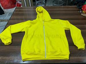 เสื้อฮู้ดกันหนาวผ้าฝ้ายระบายอากาศสำหรับผู้ชายเสื้อฮู้ดแบบพองมีซิปสีดำขนแกะหนาออกแบบโลโก้ได้ตามต้องการ - Product Image 5